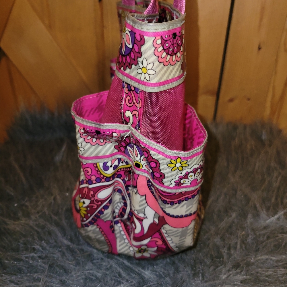 Vera Bradley Pink Paisley Meets Plaid  Shower Caddy /tote Retired - Picture 10 of 12